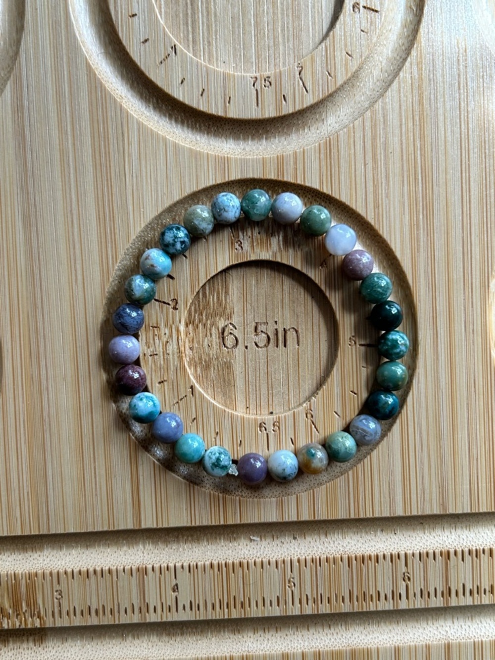 Multicolor Jasper Stone Beaded Stretch Bracelet